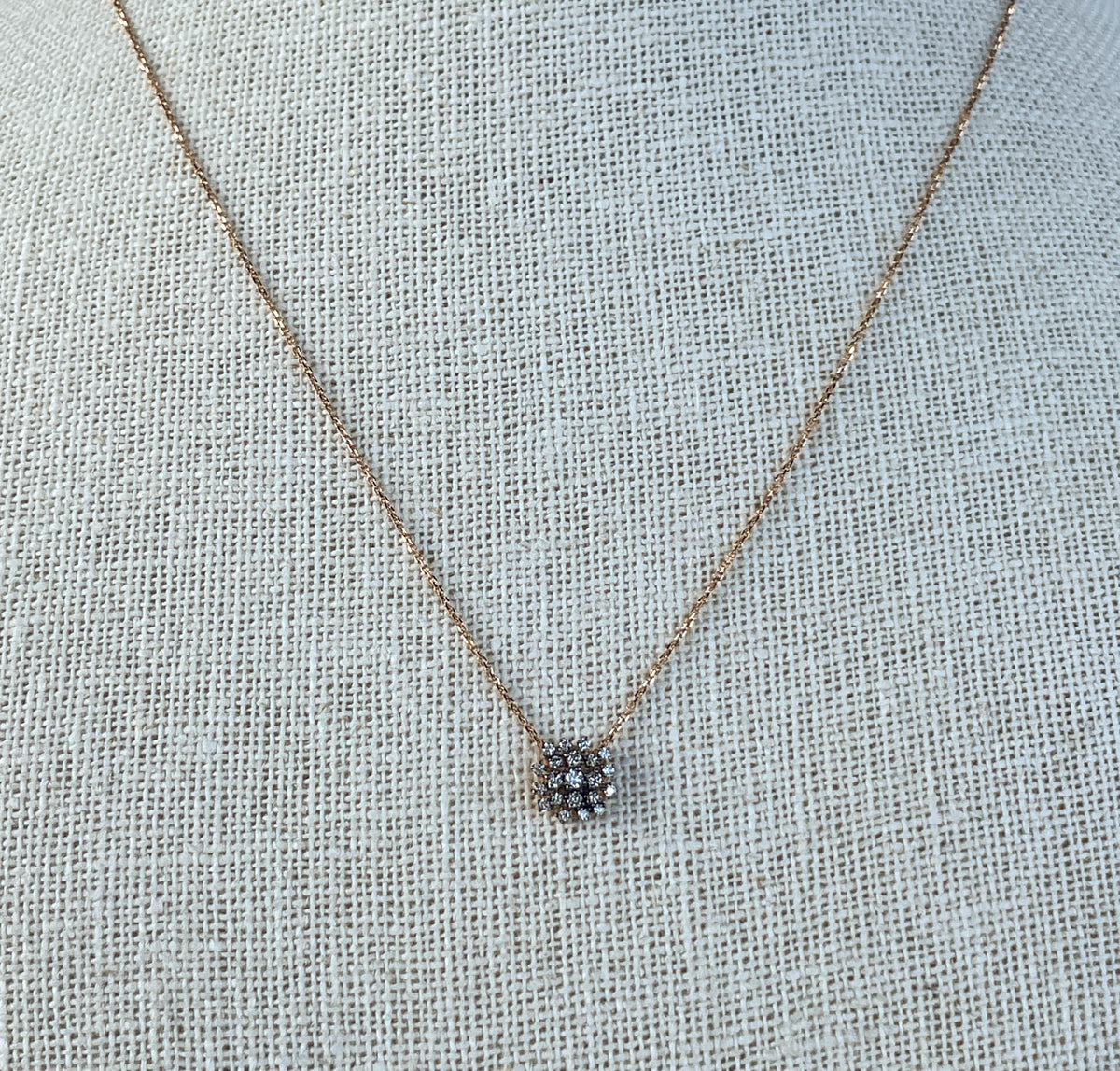 Suzanne Kalan 18K Rose Gold Diamond Starburst Necklace