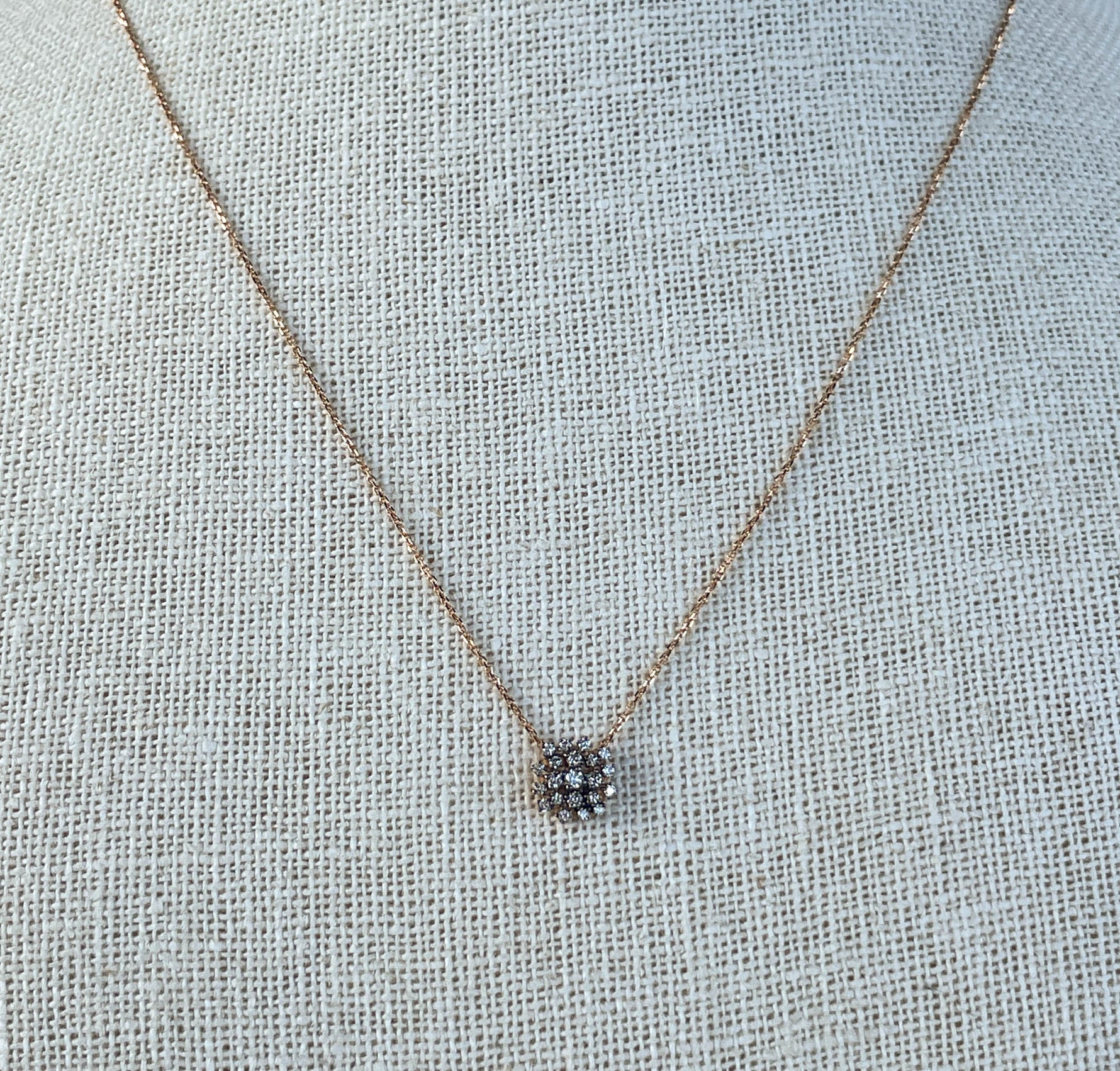 Suzanne Kalan 18K Rose Gold Diamond Starburst Necklace