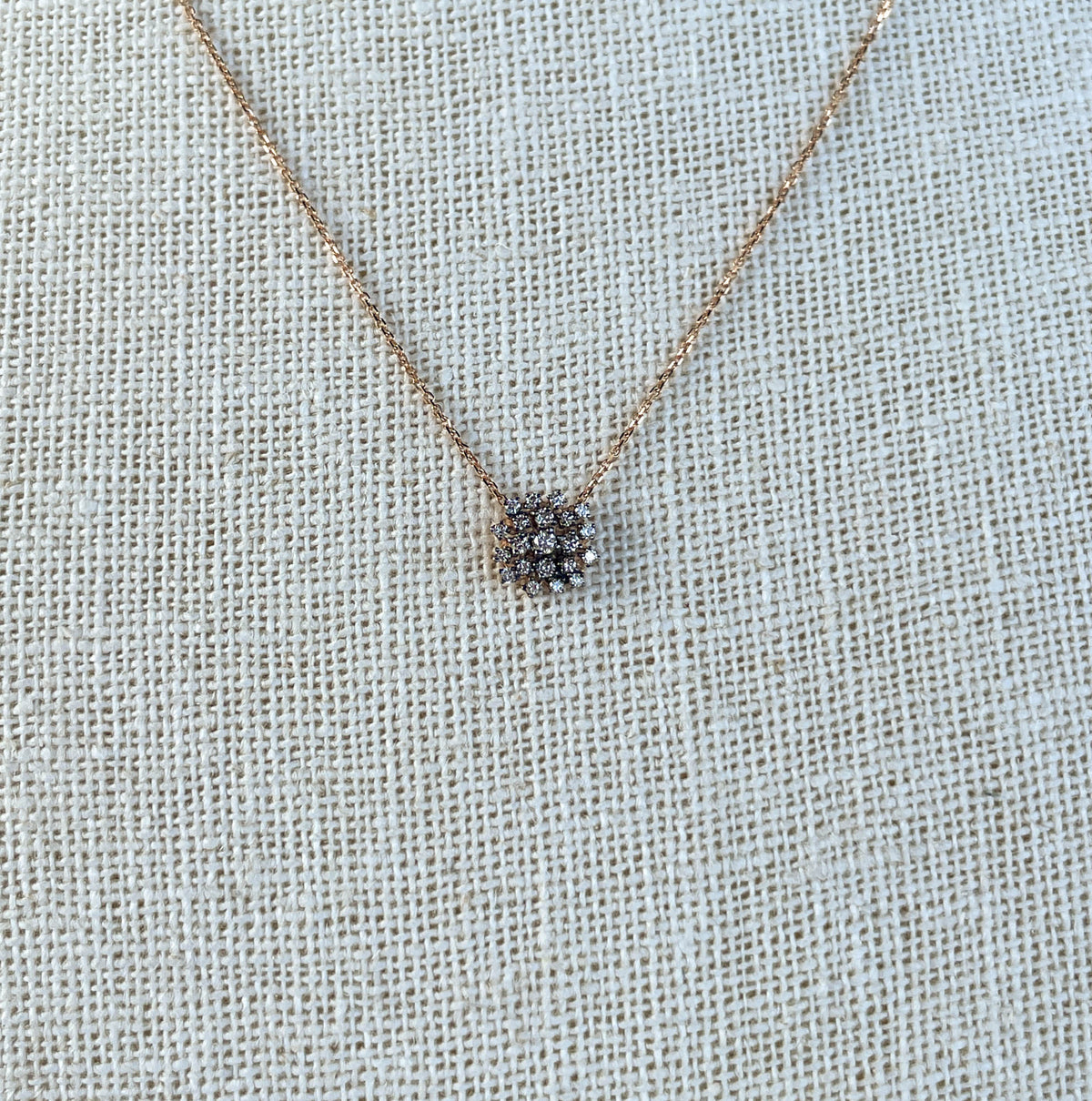 Suzanne Kalan 18K Rose Gold Diamond Starburst Necklace