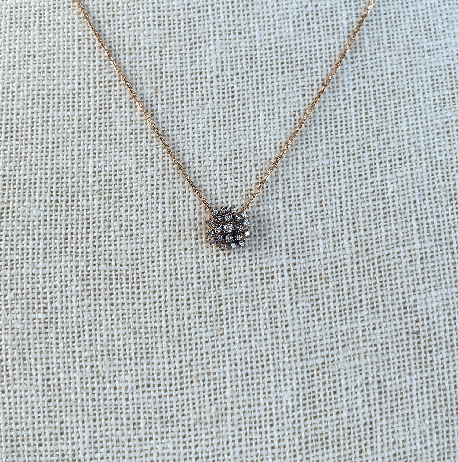 Suzanne Kalan 18K Rose Gold Diamond Starburst Necklace