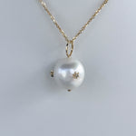 JAY FEDER 14K YELLOW GOLD PEARL STAR DIAMOND PENDANT NECKLACE