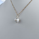 JAY FEDER 14K YELLOW GOLD PEARL STAR DIAMOND PENDANT NECKLACE