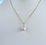 JAY FEDER 14K YELLOW GOLD PEARL DIAMOND STAR PENDANT