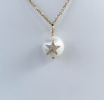 JAY FEDER 14K YELLOW GOLD PEARL DIAMOND STAR PENDANT
