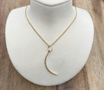 JAY FEDER 14K YELLOW GOLD DIAMOND CRESCENT MOON PENDANT