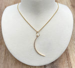 JAY FEDER 14K YELLOW GOLD DIAMOND CRESCENT MOON PENDANT