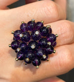 Aletto Brothers 18K Yellow Gold Amethyst Diamond Cluster Ring