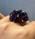 Aletto Brothers 18K Yellow Gold Amethyst Diamond Cluster Ring