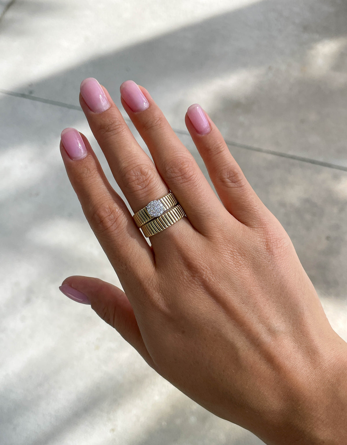 Jay Feder 18K Two Tone Gold Diamond Flex Ring