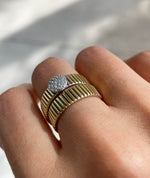 Jay Feder 18K Two Tone Gold Diamond Flex Ring