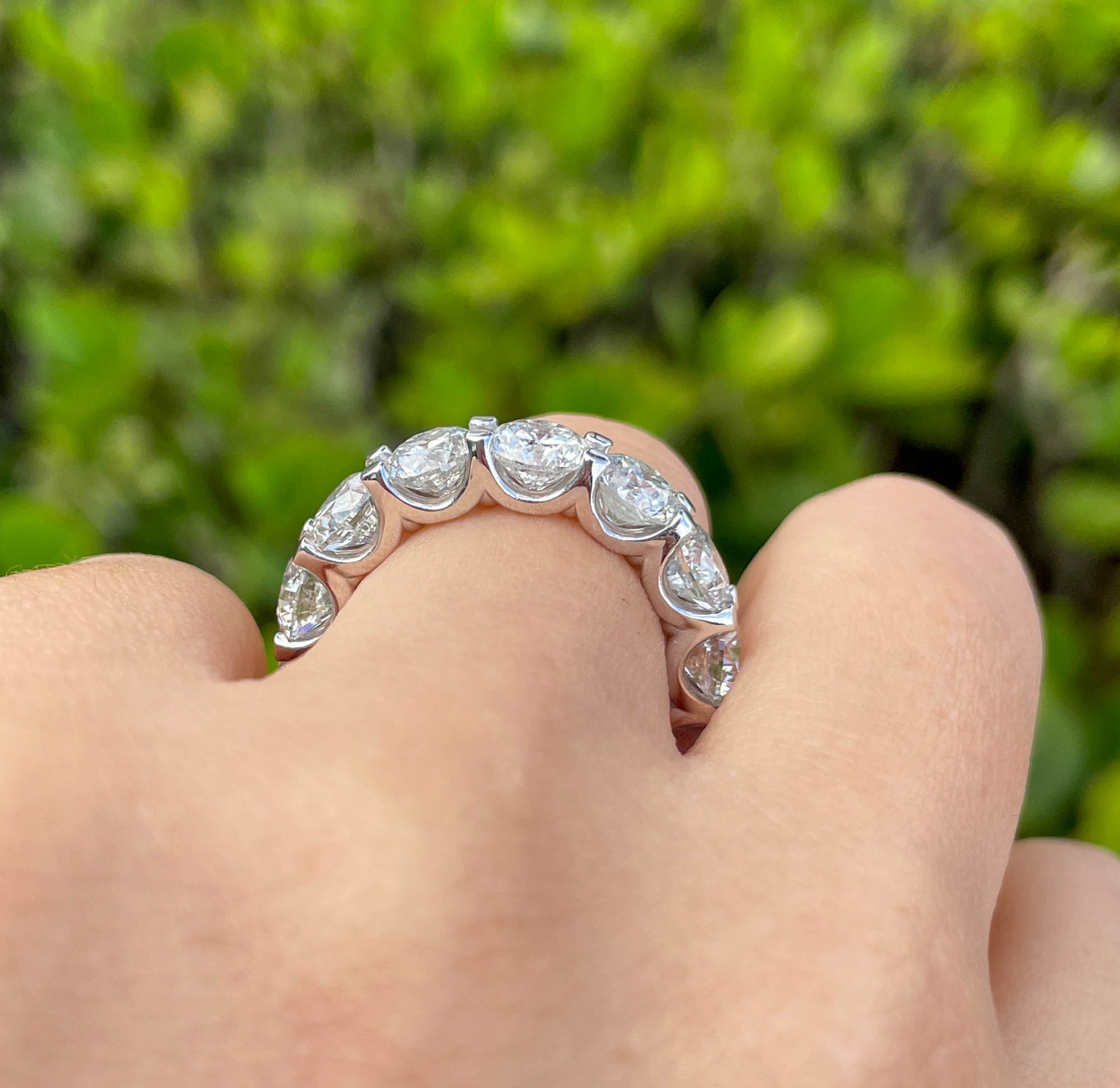 JAY FEDER 18K WHITE GOLD DIAMOND ETERNITY BAND RING