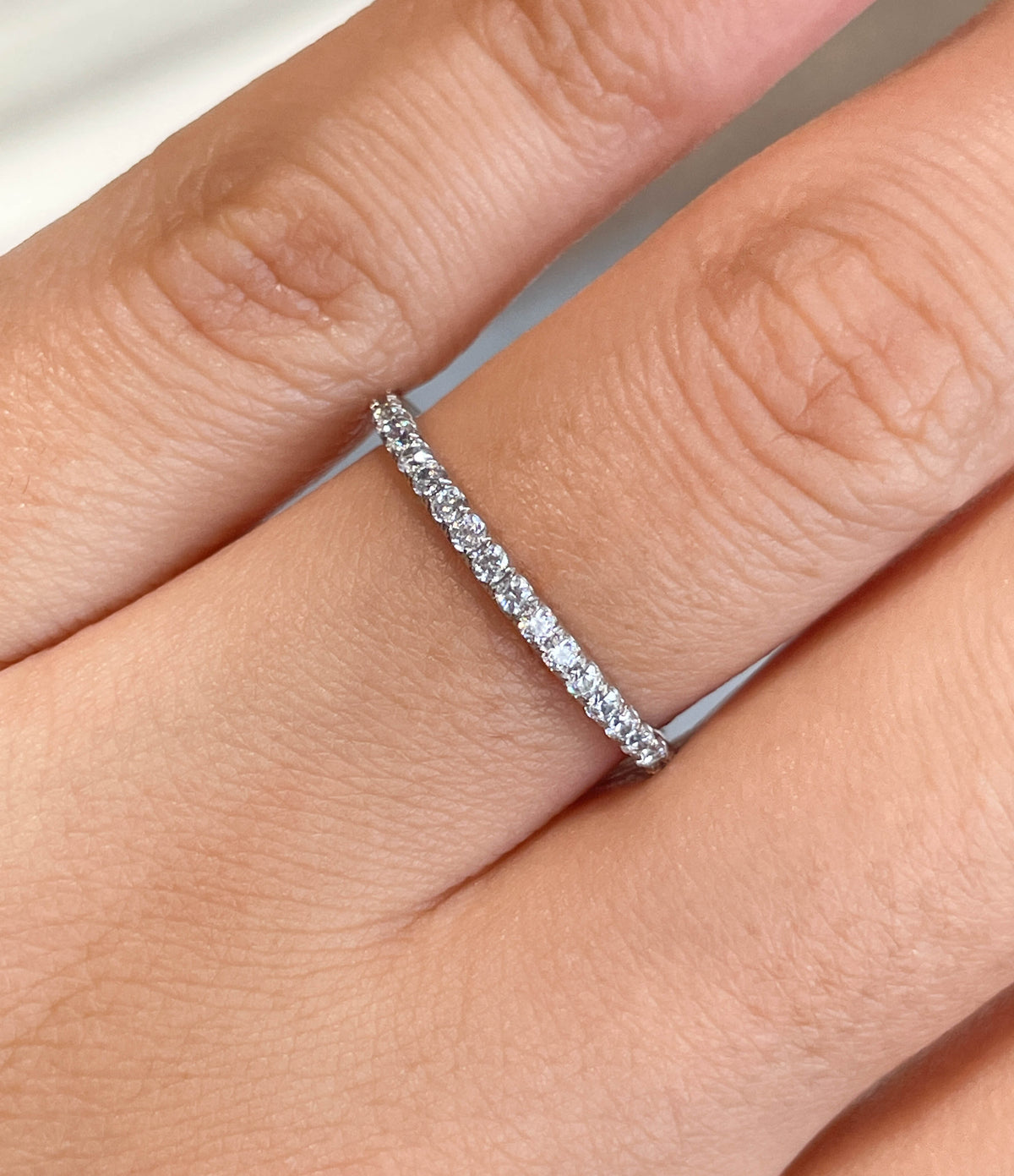 Jay Feder 14K White Gold And Diamond Wedding Band