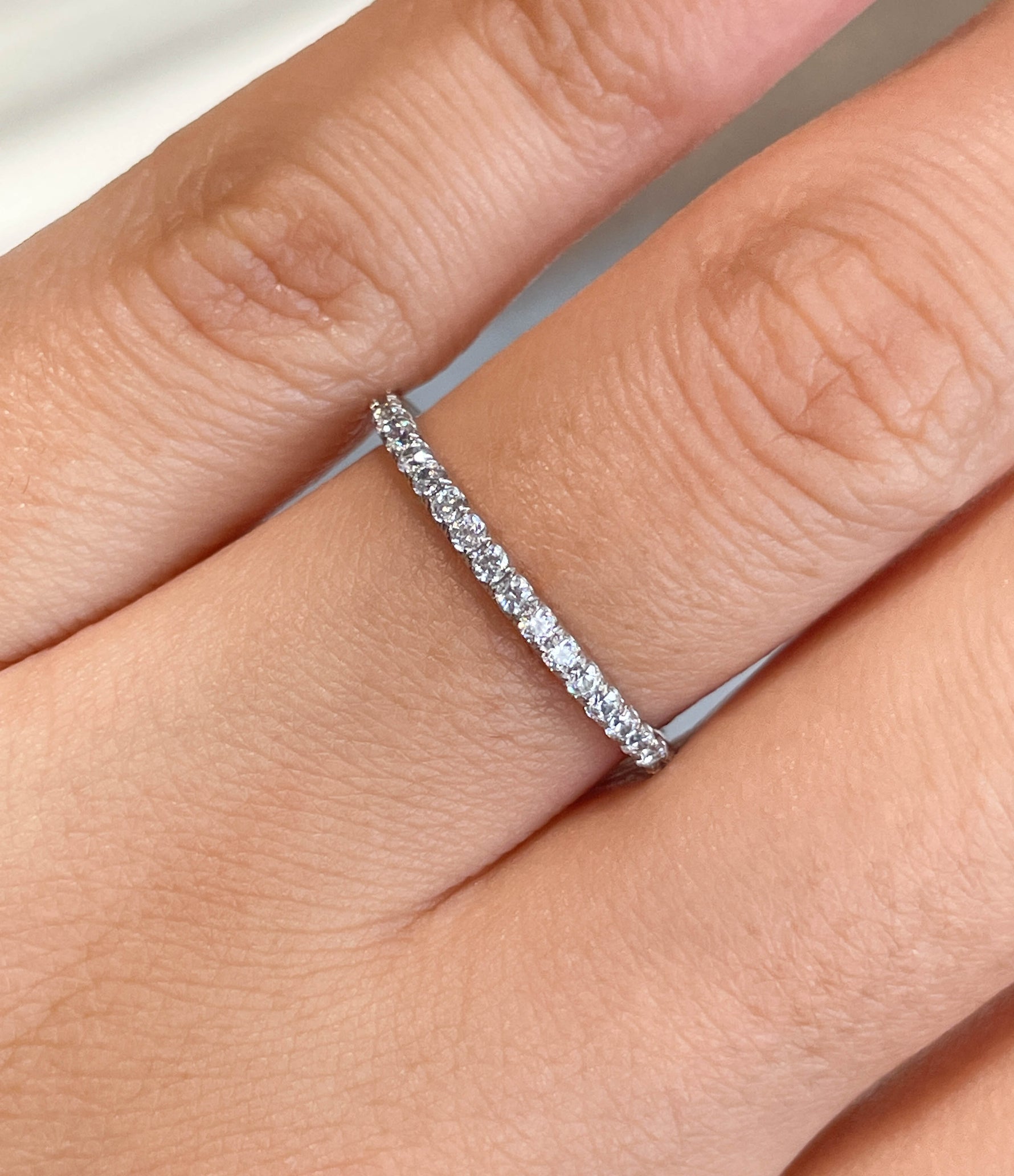 Jay Feder 14K White Gold And Diamond Wedding Band
