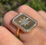 DOVES CELESTIA 18K YELLOW GOLD DIAMOND RING