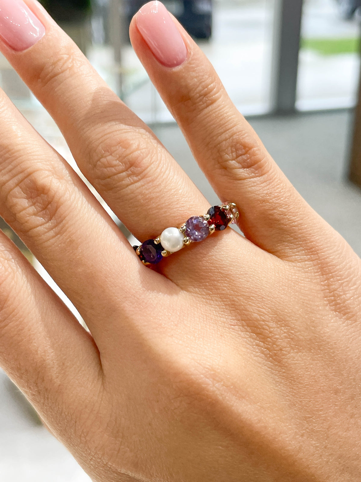 Eden Presley 14K Yellow Gold Round Colored Stone Eternity Band