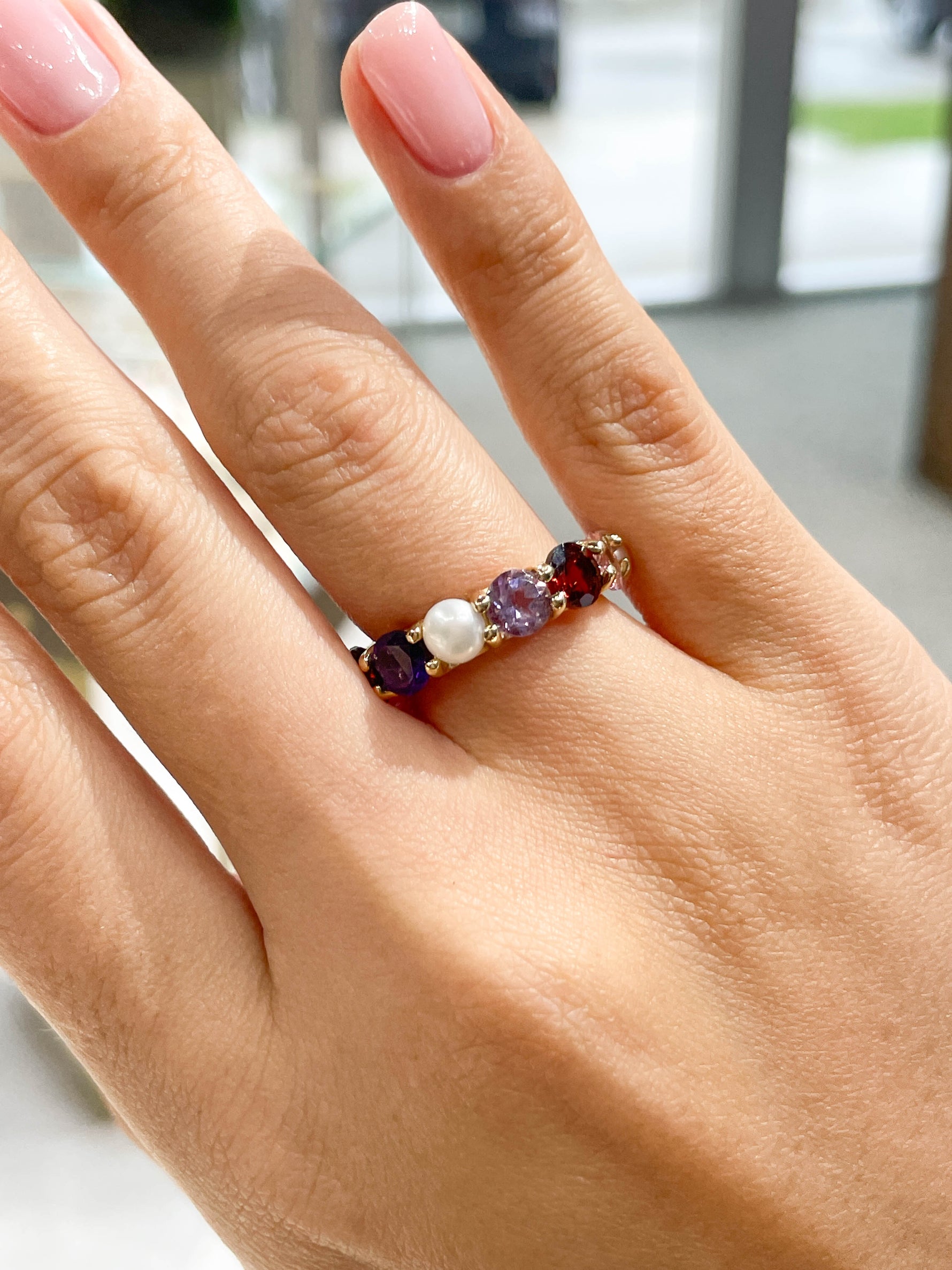 Eden Presley 14K Yellow Gold Round Colored Stone Eternity Band