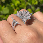 18k Two Tone Gold Diamond Enamel Amaranta Cocktail Ring