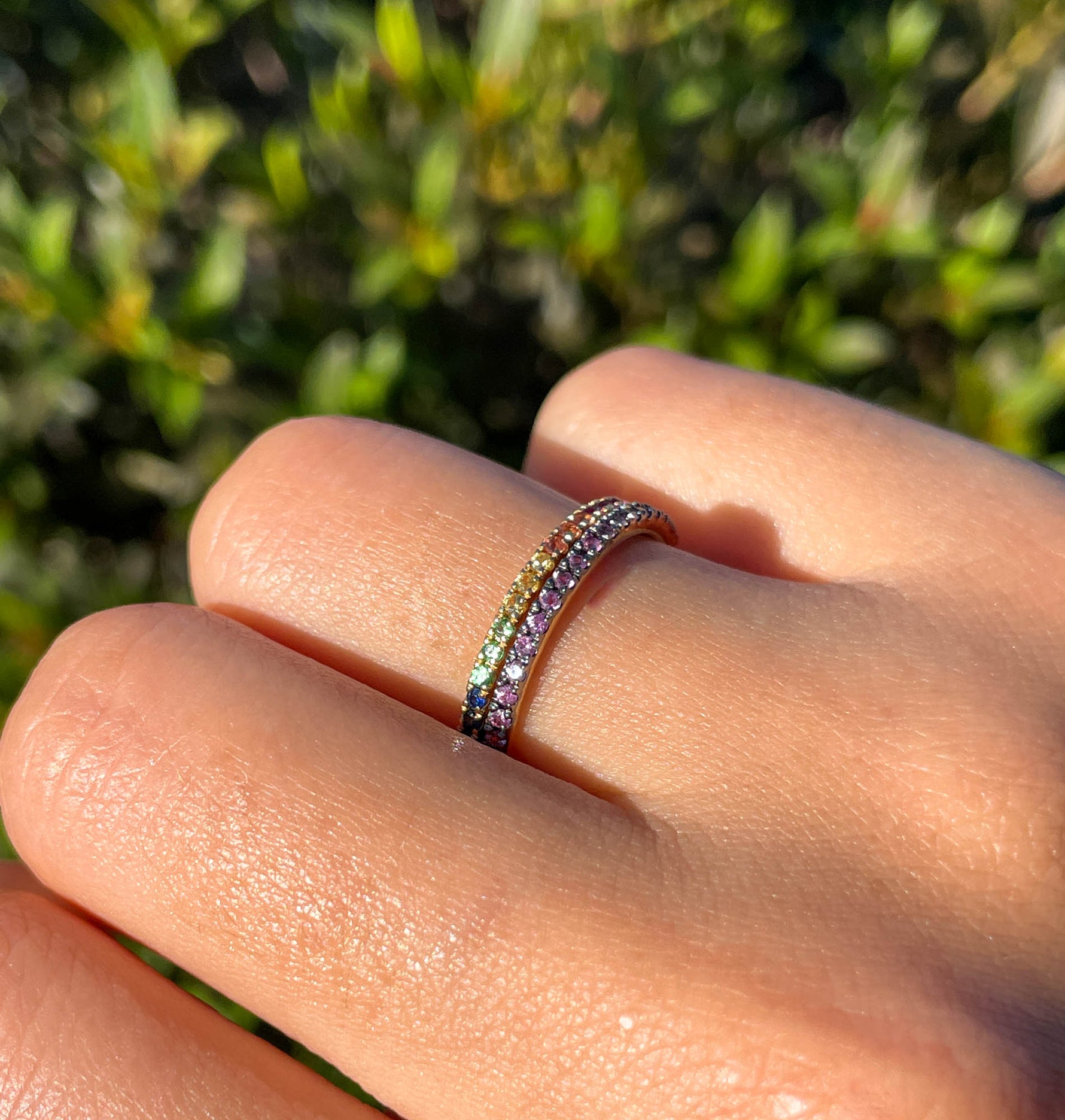 Khai Khai 18k yellow gold Pink Sapphire Band Ring