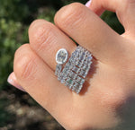 JAY FEDER 18K WHITE GOLD DIAMOND WHITE ENAMEL WRAP RING