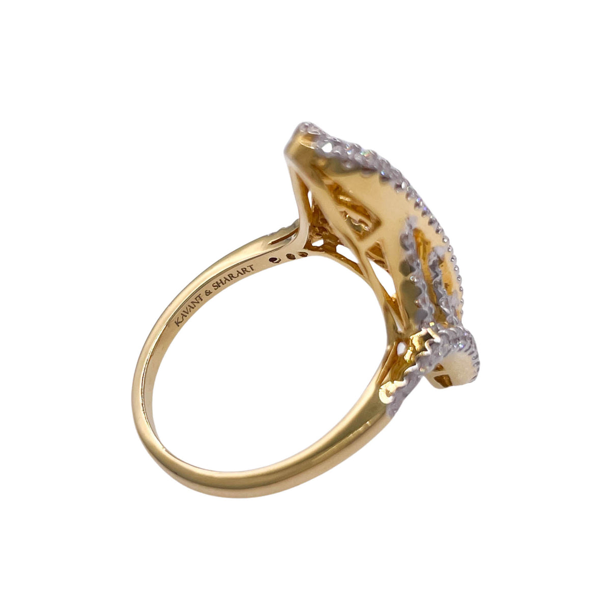 Kavant & Sharart 18k Yellow Gold Diamond Talisman Ring