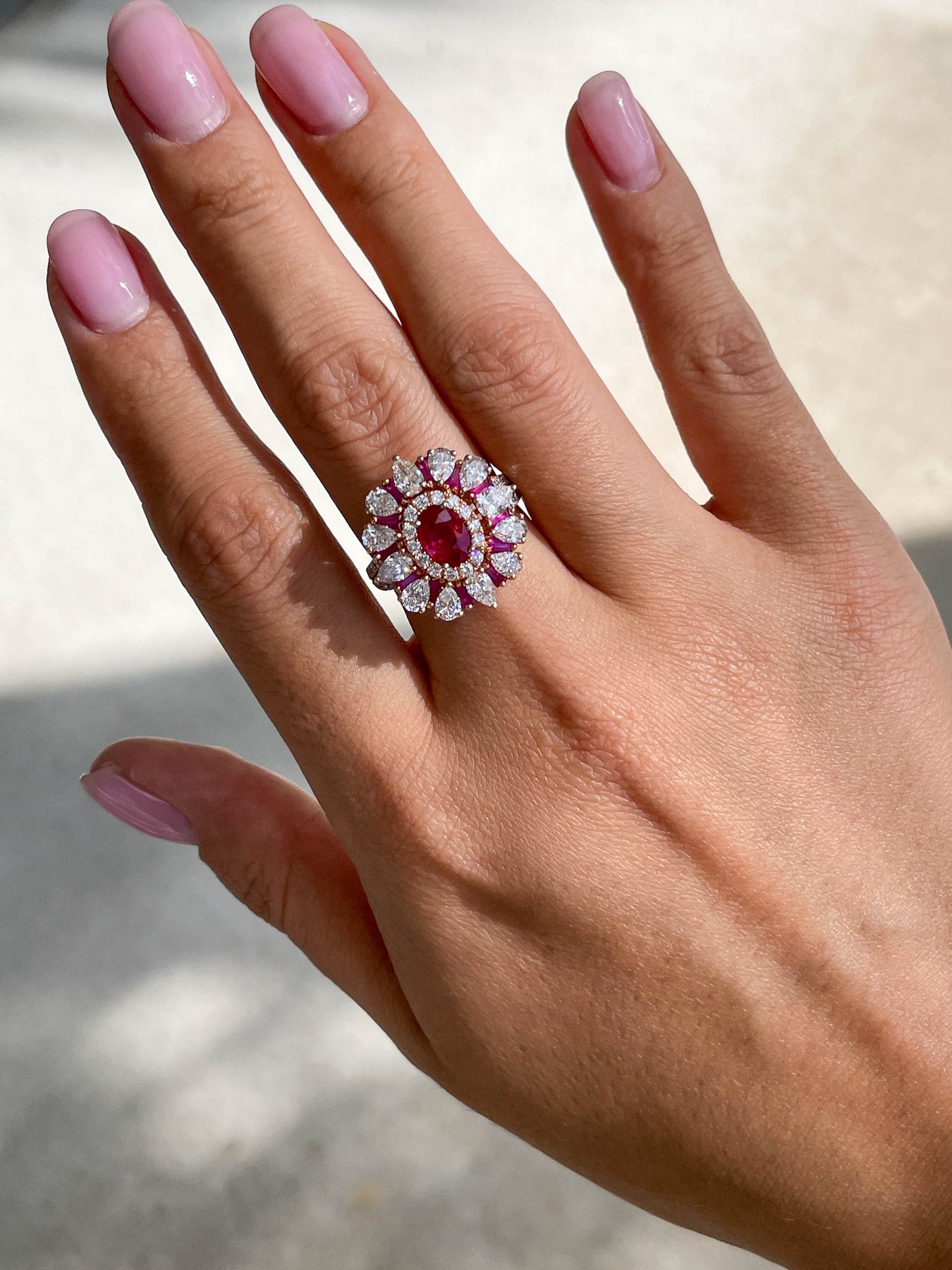 Ruby cocktail rings sales