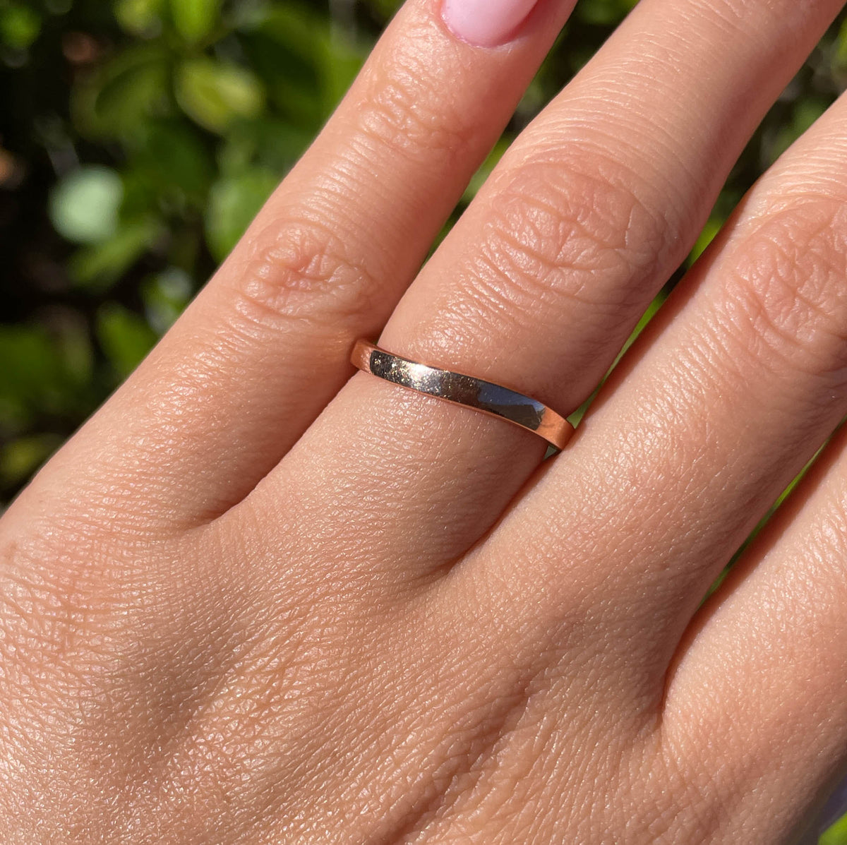 JAY FEDER 18K ROSE GOLD CURVEND BAND RING