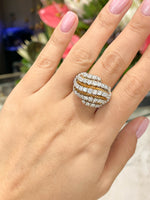 Jay Feder 14K Yellow Gold diamond Domed Ring