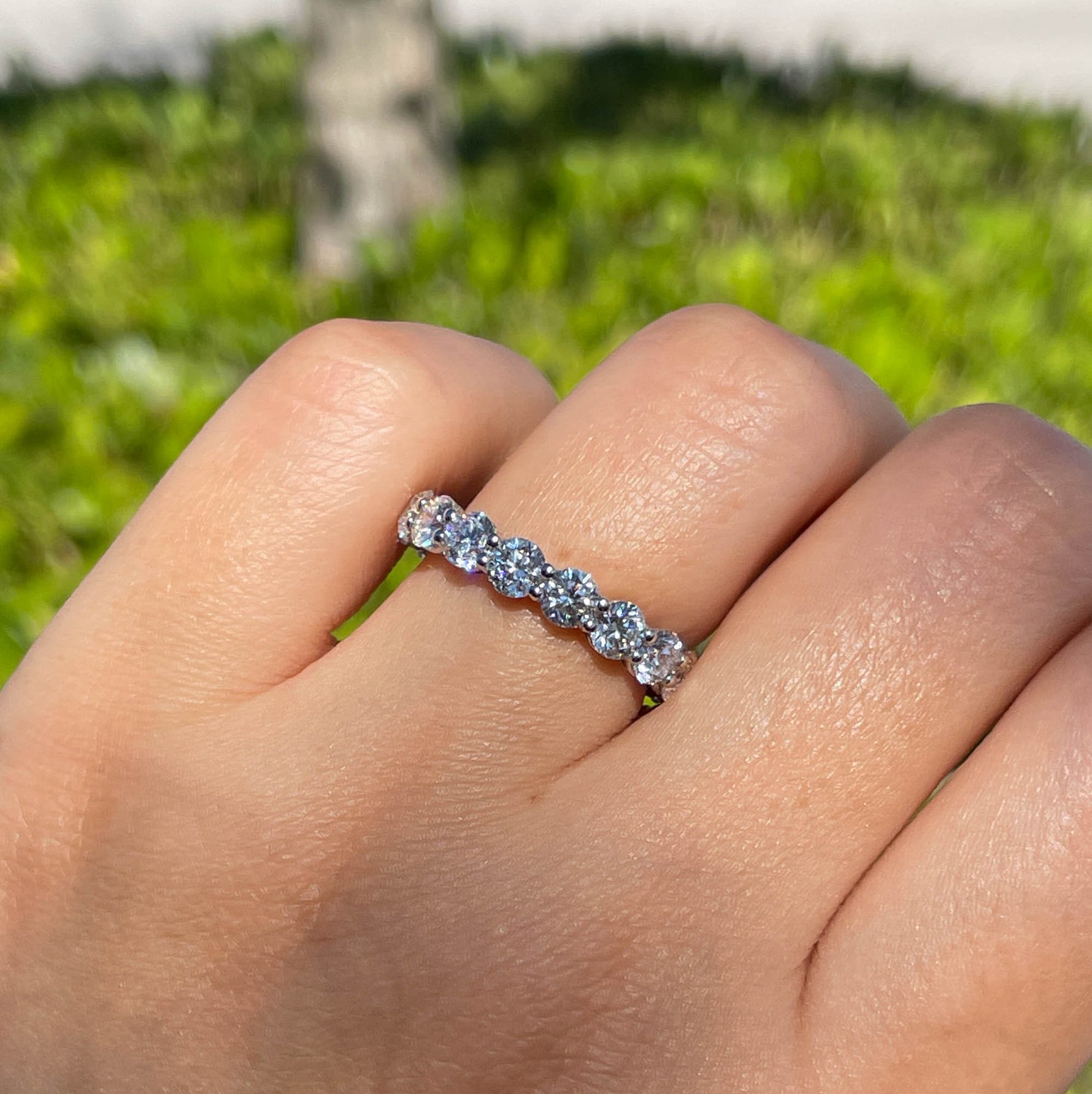 JAY FEDER 14K WHITE GOLD DIAMOND ETERNITY BAND RING