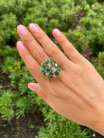 Jay Feder 18K Yellow Gold Emerald & Diamond Ring