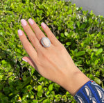 Jay Feder 14K White gold Pink Coral Diamond Halo Ring