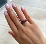 JAY FEDER 18K WHITE GOLD RUBY WEDDING BAND RING