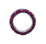 JAY FEDER 18K WHITE GOLD RUBY WEDDING BAND RING