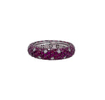 JAY FEDER 18K WHITE GOLD RUBY WEDDING BAND RING