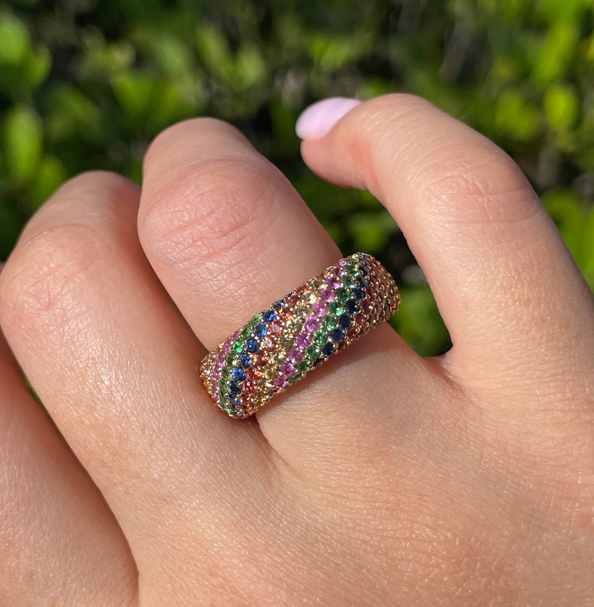 JAY FEDER 18K YELLOW GOLD MULTISTONE RING