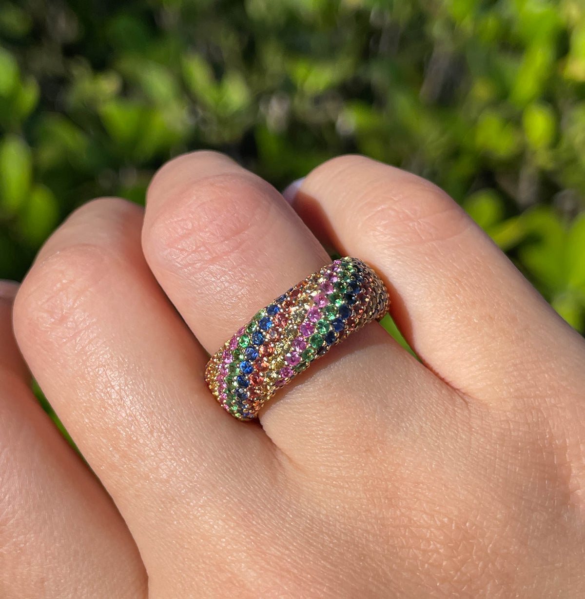 JAY FEDER 18K YELLOW GOLD MULTISTONE RING