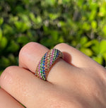 JAY FEDER 18K YELLOW GOLD MULTISTONE RING