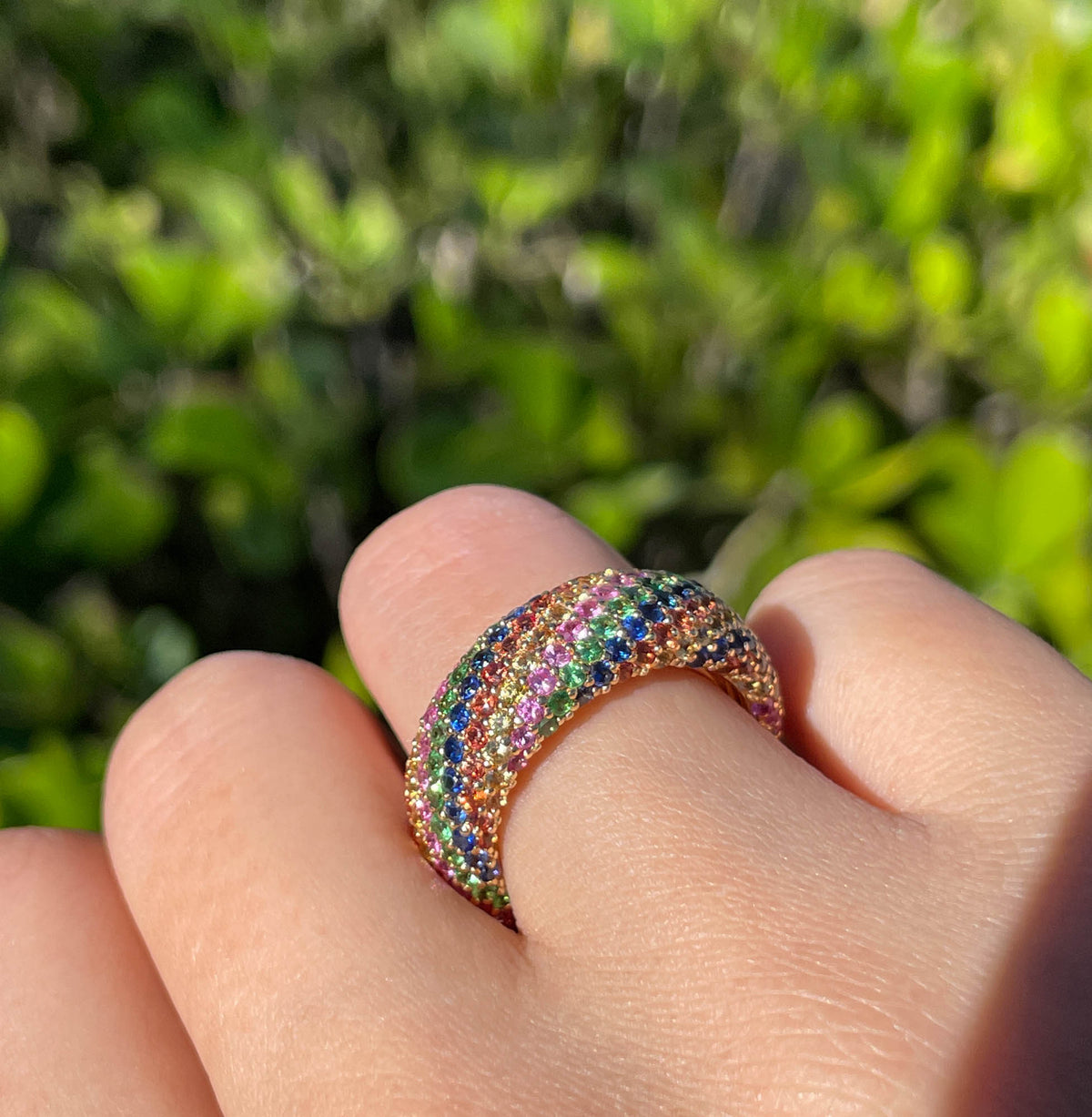 JAY FEDER 18K YELLOW GOLD MULTISTONE RING