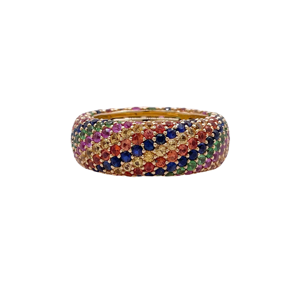 JAY FEDER 18K YELLOW GOLD MULTICOLOR STONE RING