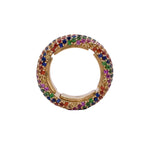 JAY FEDER 18K YELLOW GOLD MULTICOLOR STONE RING