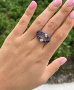 Jay Feder 18K White Gold Sapphire & Diamond Skylight Bypass Ring
