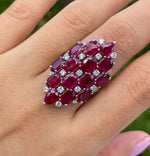 Sutra 18K White Gold Ruby & Diamond Ring