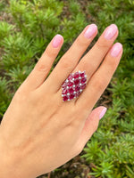 Sutra 18K White Gold Ruby & Diamond Ring