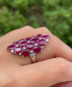 Sutra 18K White Gold Ruby & Diamond Ring