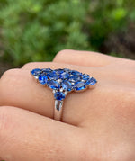 Sutra 18K White Gold Mosaic Collection sapphire ring