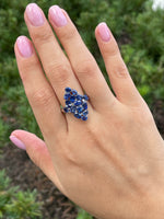 Sutra 18K White Gold Mosaic Collection sapphire ring