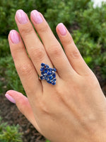 Sutra 18K White Gold Mosaic Collection sapphire ring