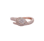 JAY FEDER 14K ROSE GOLD DIAMOND PEAR HALO RING