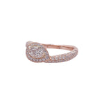 JAY FEDER 14K ROSE GOLD DIAMOND PEAR HALO RING
