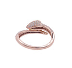 JAY FEDER 14K ROSE GOLD DIAMOND PEAR HALO RING