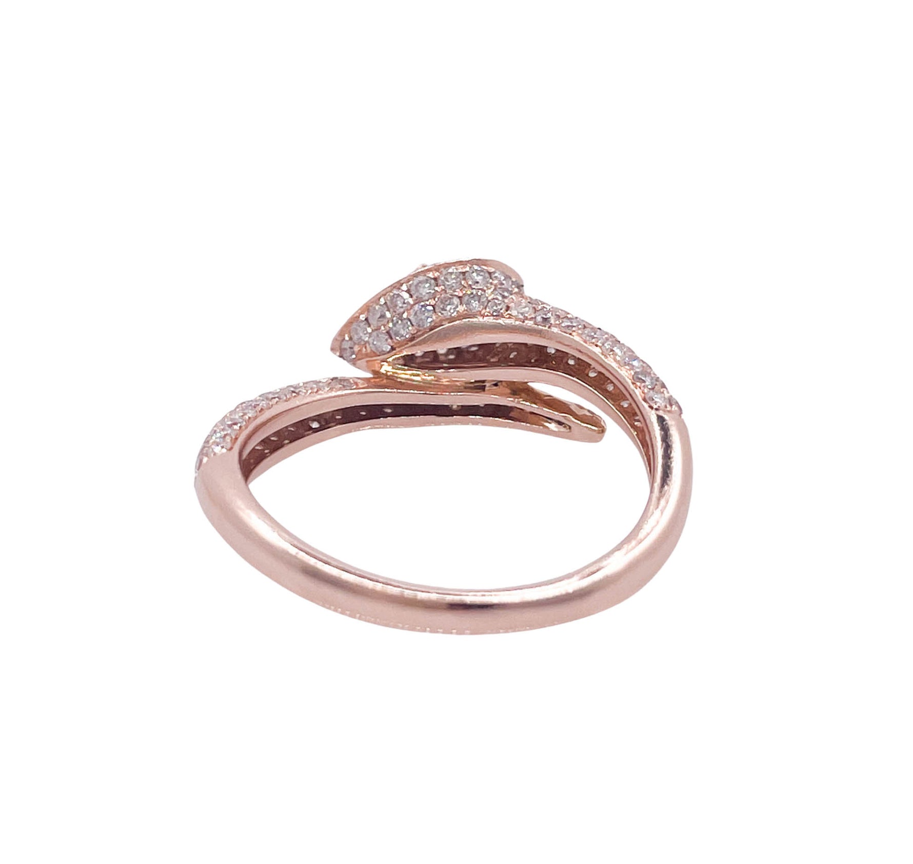 JAY FEDER 14K ROSE GOLD DIAMOND PEAR HALO RING